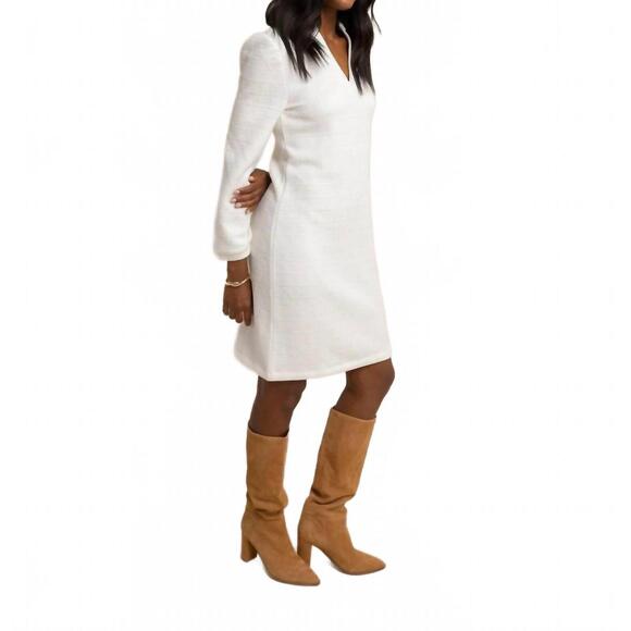 NEW SOUTHERN TIDE oren quilted dress in sand white